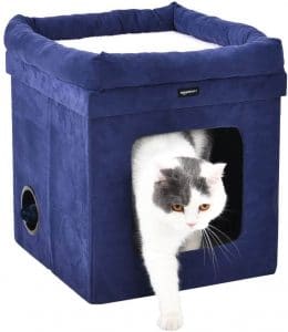 AmazonBasics Collapsible Cat House Blue 1