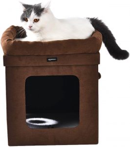 AmazonBasics Collapsible Cat House Brown 5