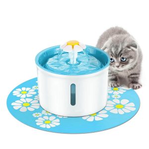 Cat Water Fountain Flower Style blue 1